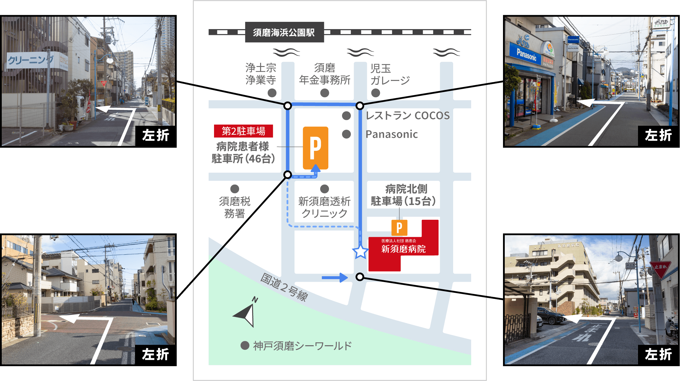 駐車場への行き方